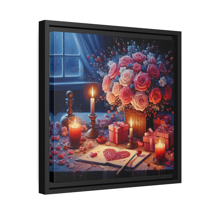 Elegant Black Pinewood Framed Matte Canvas Art - Premium Sustainable Home Decor Piece