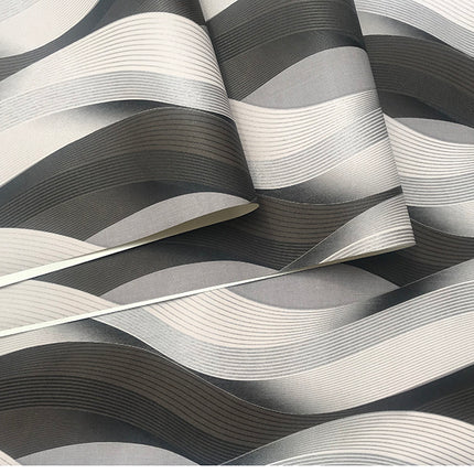 Peekaboo Studio 3D Abstract Wave Pattern PVC Wallpaper - Durable & Sty