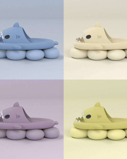 Adult's Slippers Indoor Outdoor Funny Shark Cartoon
