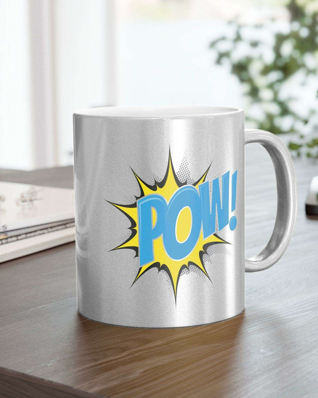 Stylish Metallic Ceramic Coffee Mug - Luxurious Silver and Gold for Tea and Coffee Enthusiasts