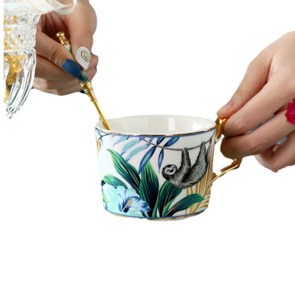 Jungle Ceramic European Light Luxury Hand Painted Cup And Saucer Suit