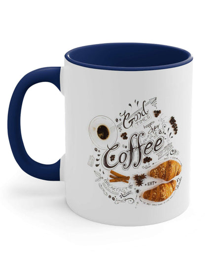 Vibrant Contrast 11oz Ceramic Coffee Mug - Chic Dual-Tone Style