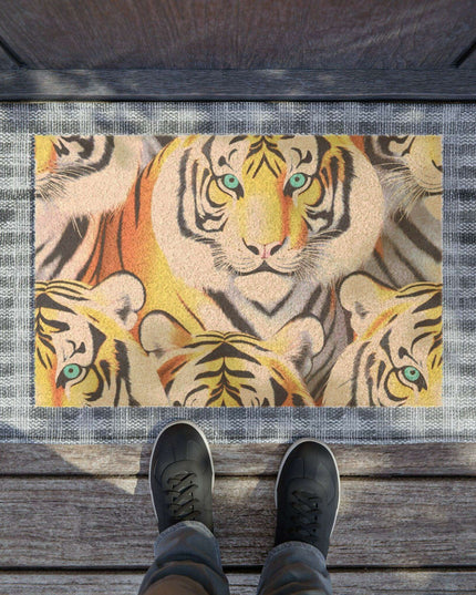 Tiger 3D Coir Fiber Welcome Mat for Outdoor Entryways - Stylish and Functional