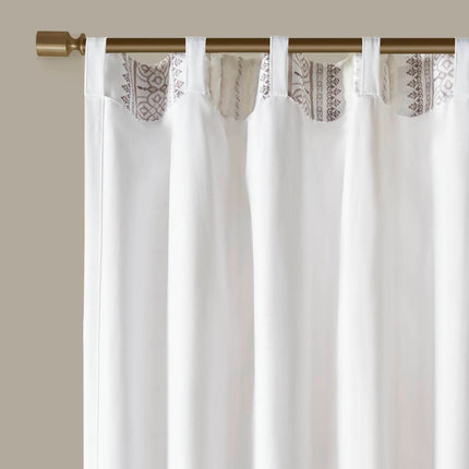 Room & Decor Tufted Stripe Printed Curtain Panel, Lined, 50x95