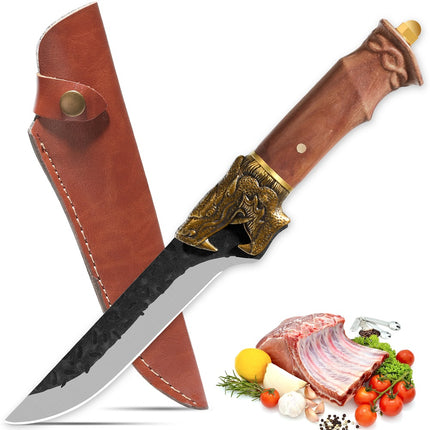 Peekaboo Studio Qulajoy Boning Knife - Hand Forged 7Cr17MOV Blade, Lea