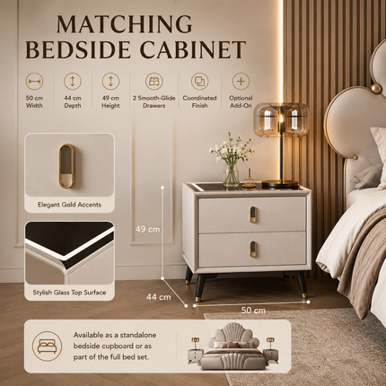 Modern Bed Frame with Optional Bedside Cabinets — 150 / 180 / 200cm Widths