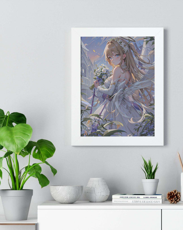 Chic Eco-Friendly Anime Girl Vertical Art Print for Sustainable Home Decor