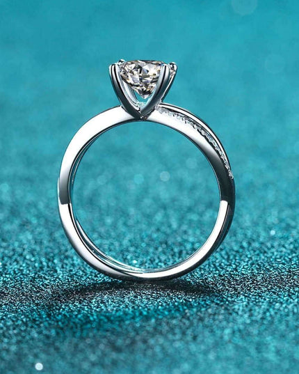 Elegant Moissanite Crisscross Ring with Dazzling Zircon Accents