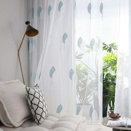Peekaboo Studio Modern Simple Embroidered Curtain - Light Filtering De