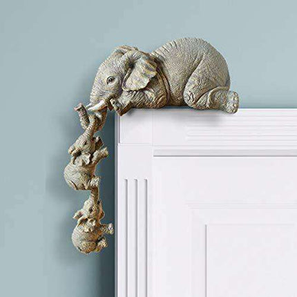 Charming Elephant Family Garden Sculpture Set - Delightful Resin Figurines for Magical Outdoor Decor