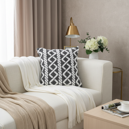 Shearing Groove Artificial Plush Cushion Cover
