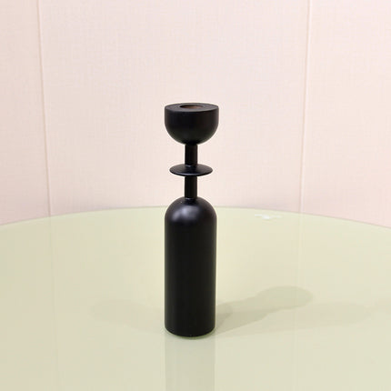 Wooden Candlestick Holder For Home Decor Black Or White Finish