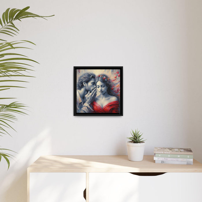Sleek Matte Black "Whispering Valentine" Canvas Art for Contemporary Home Decor