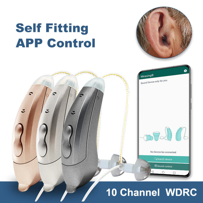 Bluetooth RIC Sound Amplifier with Noise Cancelling — Champagne, Graphite & Pearl Grey | Très Elite