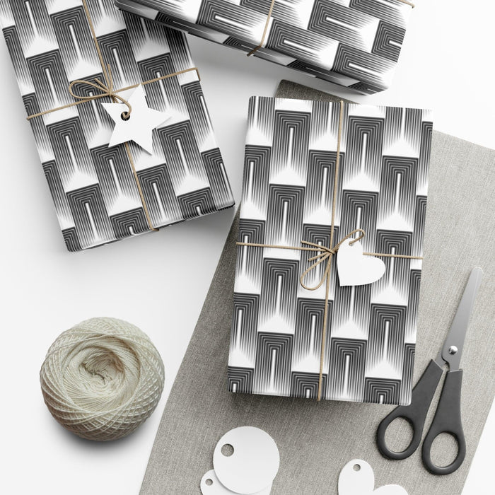 Sophisticated Eco-Friendly Black and White Custom Gift Wrap Paper - Handcrafted in the USA