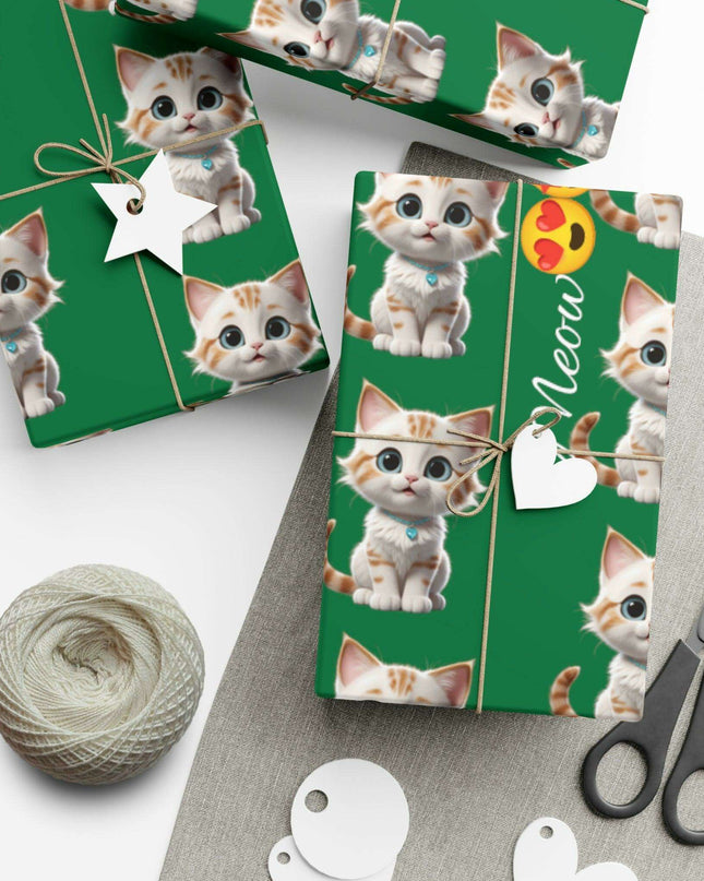 Eco-Friendly Cat Lover's Gift Wrap in Elegant Matte & Satin Finishes