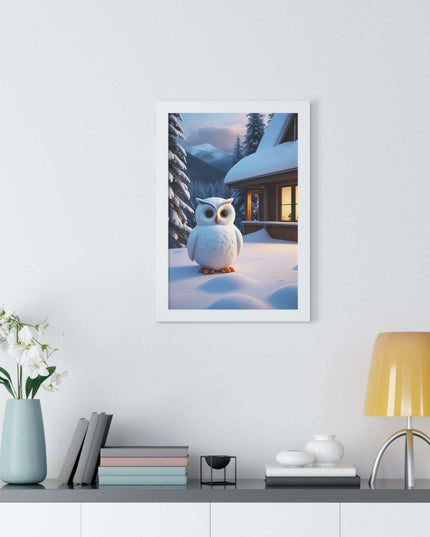 Charming Sustainable Owl Framed Art Print - Maison d'Elite Vertical Poster