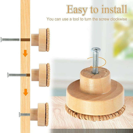 Natural Elegance Handcrafted Rattan Drawer Pulls - Circular Artisan Handles for Stylish Home Accents