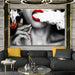 Innovative Fusion: Modern Abstract Women, Smoke, and Currency Canvas Art