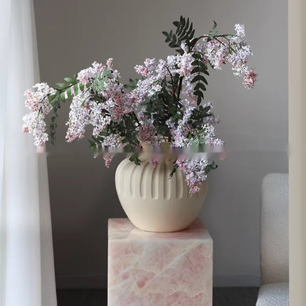 Beige Ceramic Vase Midi Modern New Chinese Style Home Decor