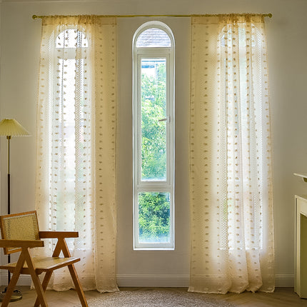 Bohemian Tufted Floral Curtain | 5 Colours, 12 Widths, 132cm Drop