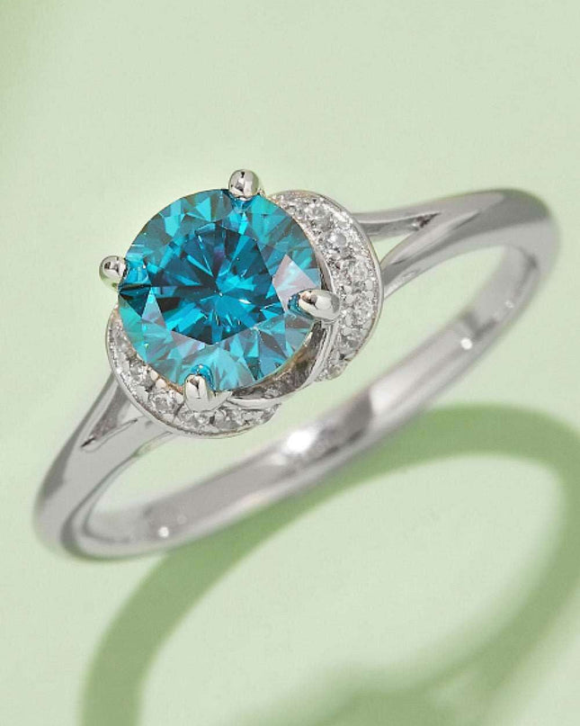 Elegant Multicolored Lab-Grown Diamond Ring in Sterling Silver