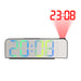 Projection Alarm Clock with LED Electronic Display and Size Chart of 19.6cmx3cmx6.5cm