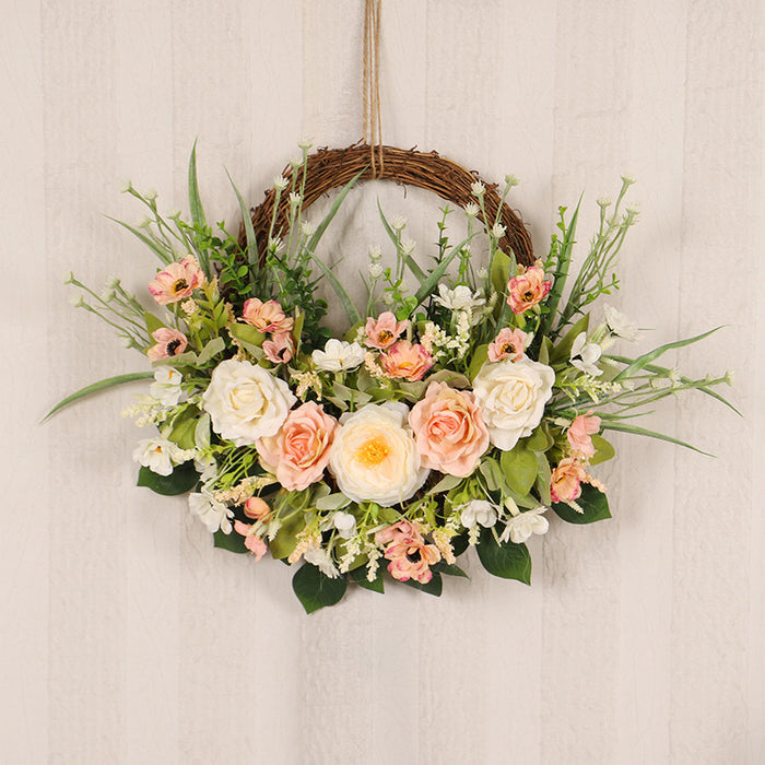 Floral Rose Cherry Blossom Wreath
