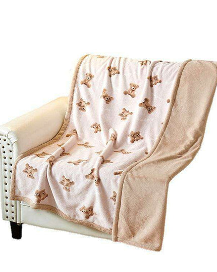 Adorable Cartoon Fleece Baby Blanket: Double-Layered Winter Warmth Must-Have
