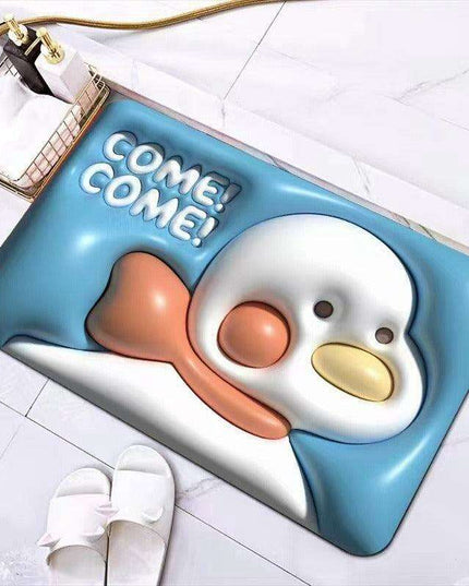 Elegant 3D Floral Design Quick-Dry Bath Mat