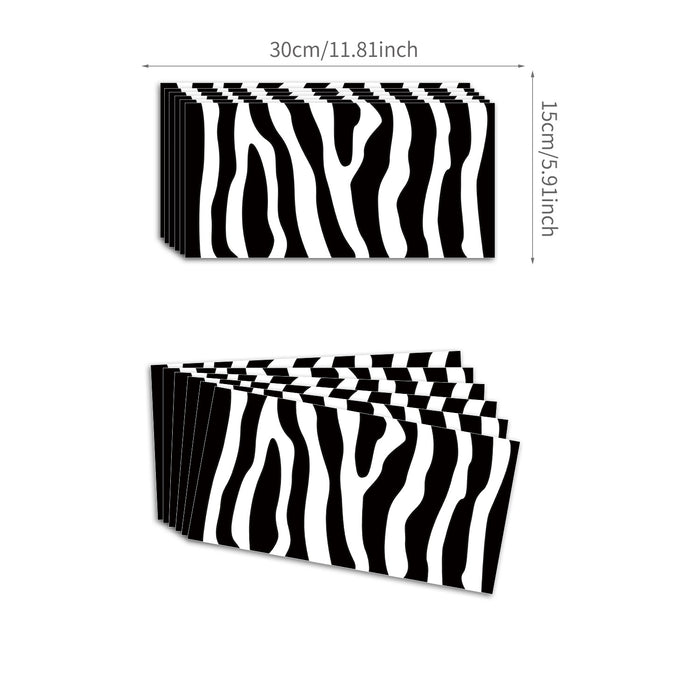 Safari City Lights Zebra Pattern Brick Stickers - Urban Elegance for Your Home