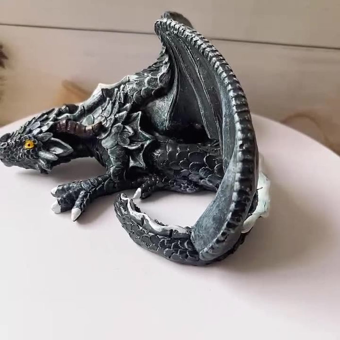European Style Dragon Wing Sculpture - Elegant Resin Desk Ornament
