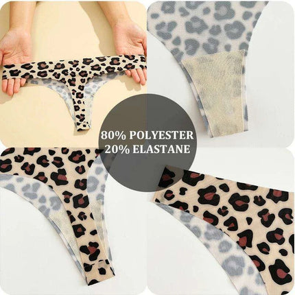 7Pcs Seamless Ice Silk Thong Set for Women - Fresh Low Waisted Print Underwear - Très Elite