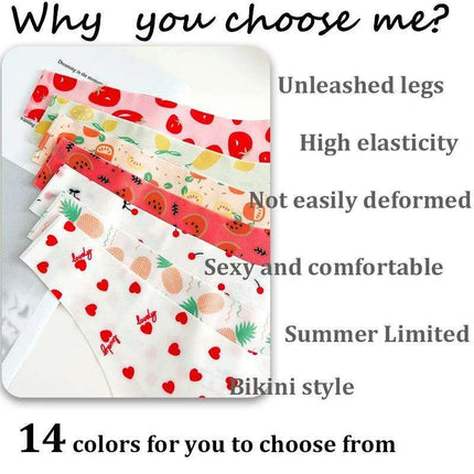7Pcs Seamless Ice Silk Thong Set for Women - Fresh Low Waisted Print Underwear - Très Elite