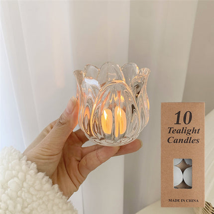 European Style Retro Wedding Long Pole Glass Candle Holder
