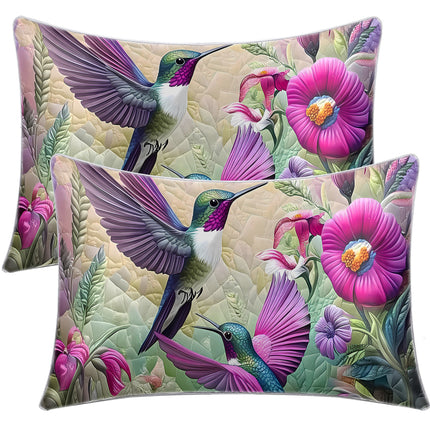 Peekaboo Studio Tropical Hummingbird Satin Pillowcases - Soft & Skin-F