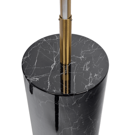 Room & Decor Prism Brass Gold LED Floor Lamp, Faux Marble Base, Switch