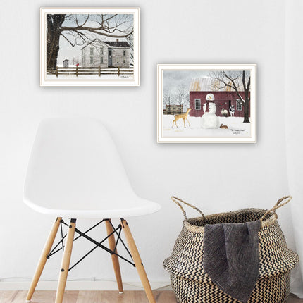 Billy Jacobs 2-Piece Winter White Framed Wall Art Set for Home Decor