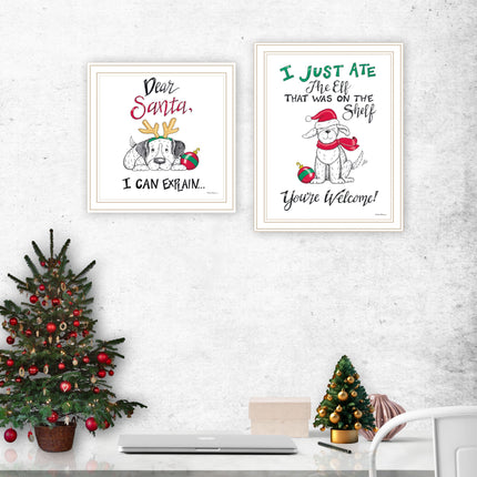 Deb Strain 2-Piece Framed "Dear Santa" Wall Art Set for Home Decor