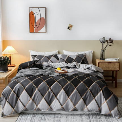 Peekaboo Studio Geometric Floral Quilt Cover & Pillowcase Set, Soft Fa