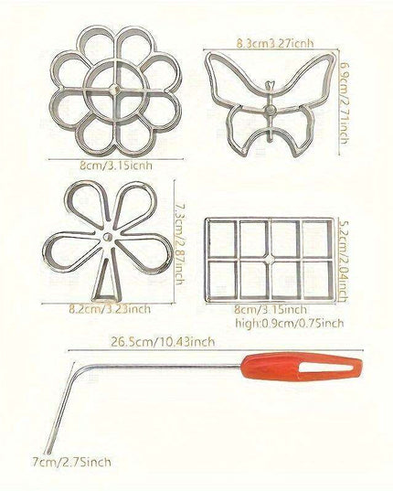 5-Piece Elegant Floral Butterfly Pastry Mold Set for Creative Baking and Eid Celebrations