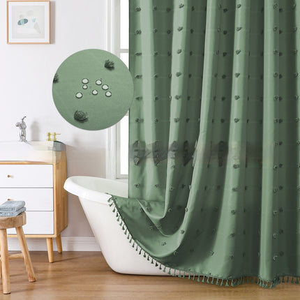 Polyester Hydrangea Cut Shower Curtain - Solid Color Modern Style
