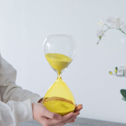 Room & Decor 5x14" Hourglass Timer - 60 Min, Yellow Glass Design