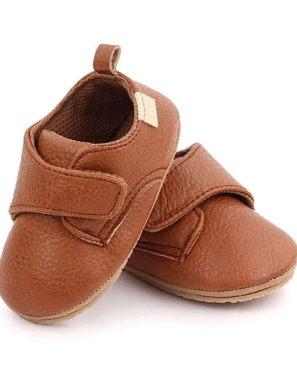 Newborn Baby Shoes Baby Boy Girl Shoes Classic Leather Rubber Sole Anti-slip