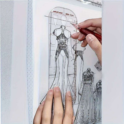 Fashion Sketching Acrylic Ruler and Design Template for Tailoring Excellence