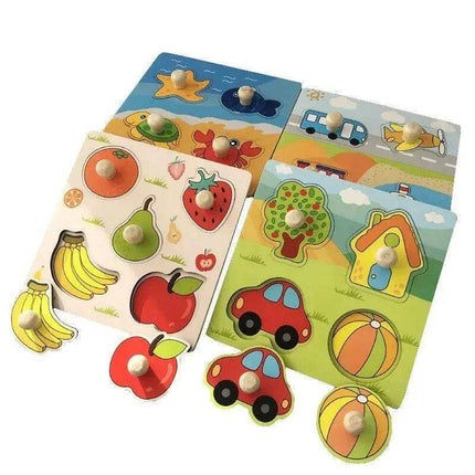 Interactive Montessori Wooden Puzzle Set - Fun Learning Toy for Early Childhood Development