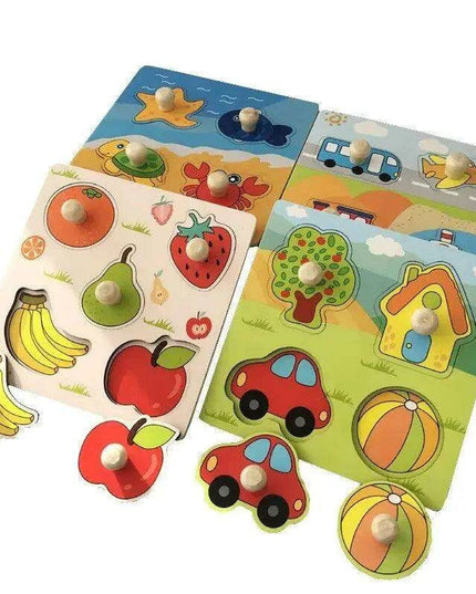 Interactive Montessori Wooden Puzzle Set - Fun Learning Toy for Early Childhood Development