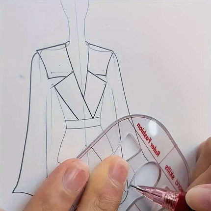 Fashion Sketching Acrylic Ruler and Design Template for Tailoring Excellence