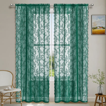 Peekaboo Studio Vintage Lace Half Shade Curtain - Elegant Design & Lig