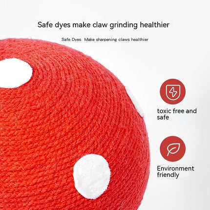 Red Poisonous Mushroom Cat Scratch Board Sisal Cat Toy Umbrella Design